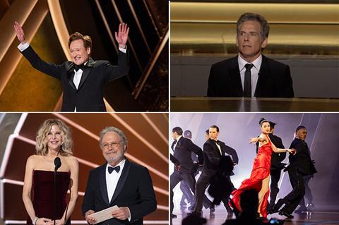 Oscars stand-out moments: Conan O’Brien’s Karla Sofia Gascon jokes, a Bond tribute and a malfunctioning lift