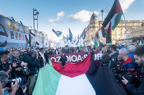 Gaza protesters take to streets in San Sebastian